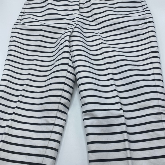 Express Editor Straight Leg Dress Pants Womens  White Black Striped Ankle 0 - Picture 2 of 7
